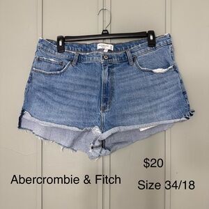 Abercrombie & Fitch Women's Distressed Blue Jean Shorts